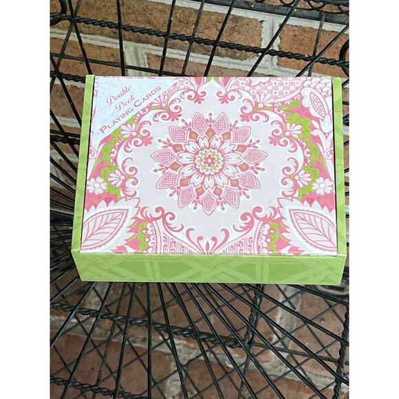 Anna Griffin Playing Cards Double Deck Pink & Green Floral Flowers - Picture 4 of 4